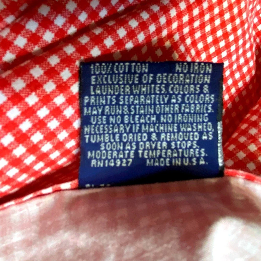 Vintage 90s Ralph Lauren Twin Red Gingham Wendy Check Plaid Flat Sheet Cotton